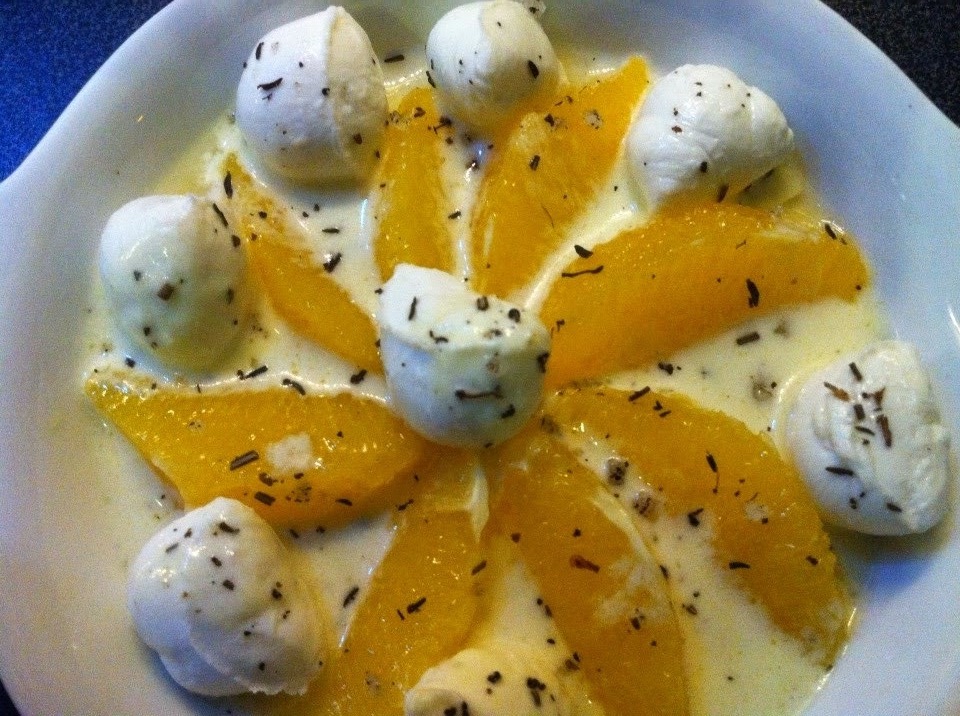 Orangen Mozzarella mit Joghurtdressing 1