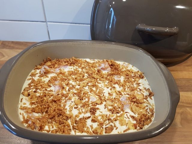 Zwiebel Sahne Putenschnitzel mit Basmati Reis2