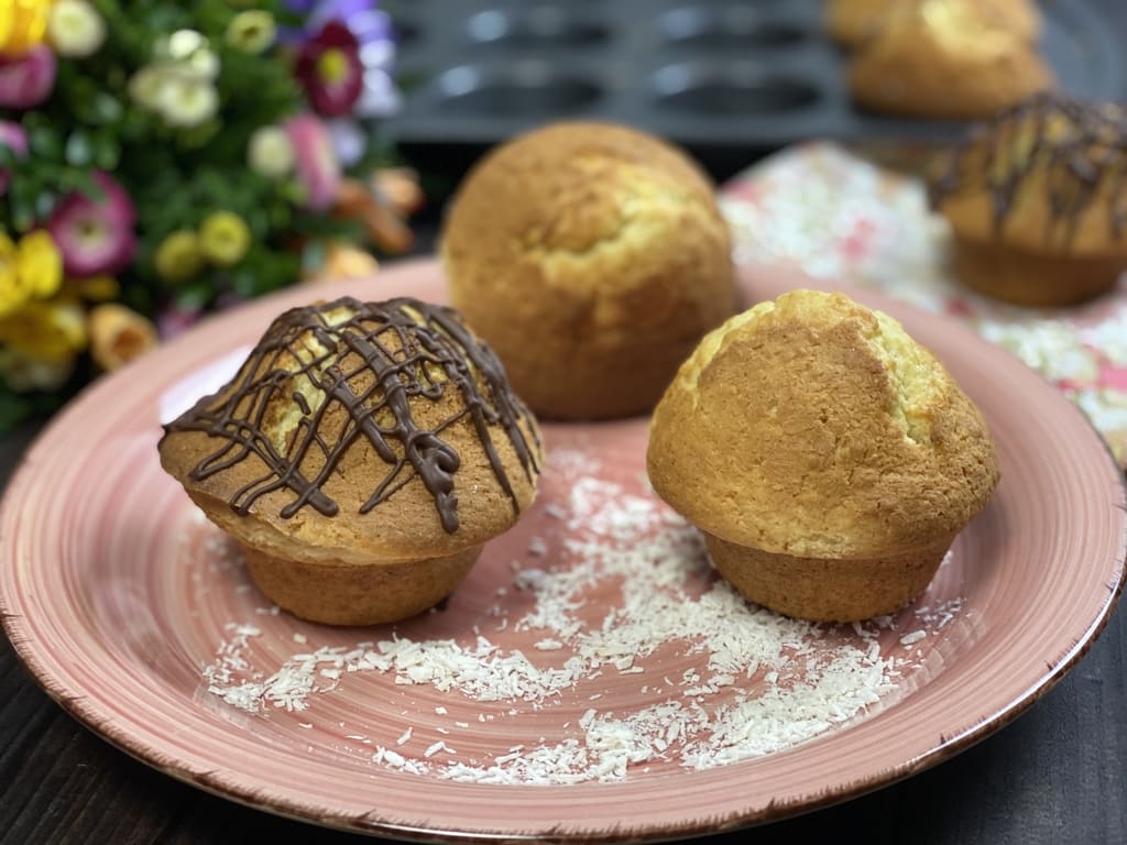 Kokos Muffins mit Mascarpone