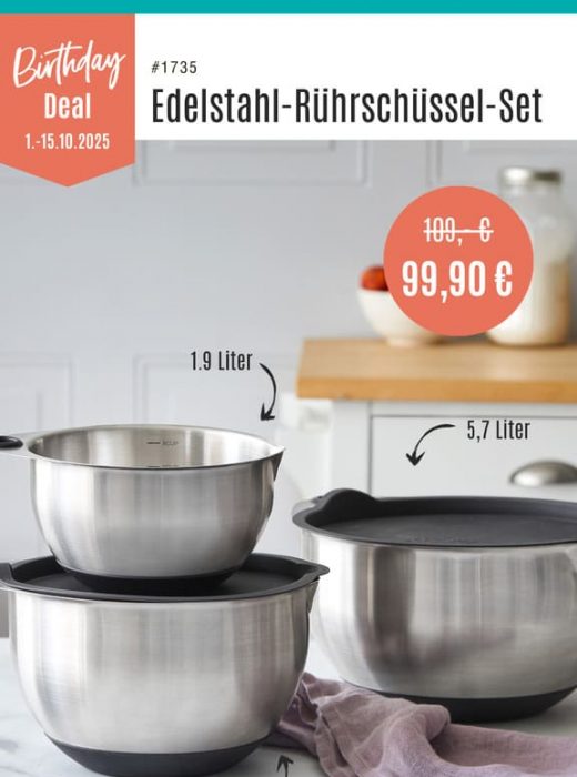 102025 Kundenaktionen Edelstahl Rührschüssel Set DEAT RE 300925
