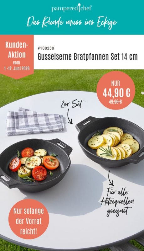 062026 Kundenaktion Gusseiserne Bratpfannen Set 14 Cm DEAT RE 310526